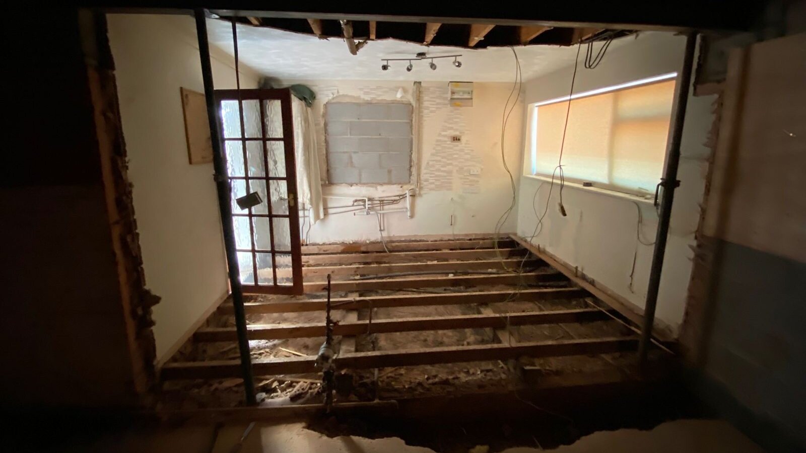 Interior of a property mid structural alteration